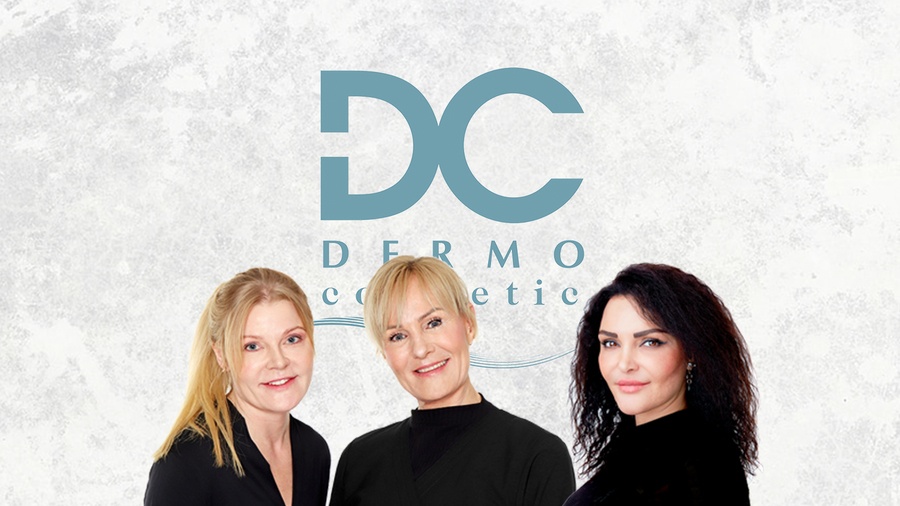 DC logo med 3 kvinder i forgrund